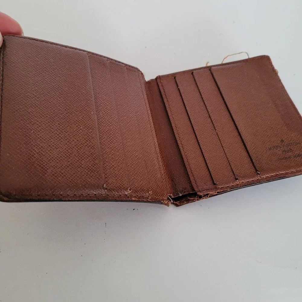 Louis Vuitton Monogram Canvas Bifold Wallet Brown CA0091 Mens Made in Spain
